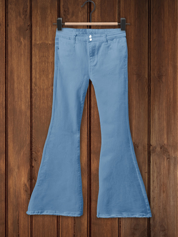 Trendy Frayed Flared Jeans