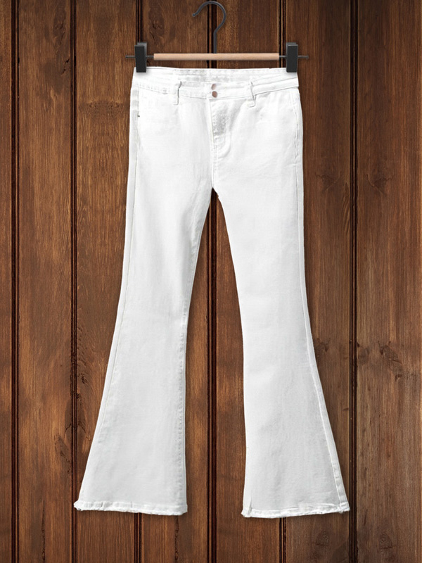 Trendy Frayed Flared Jeans