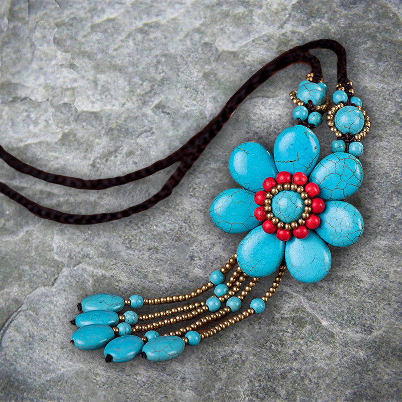 Boho Colorful Stone Jewelry Necklace