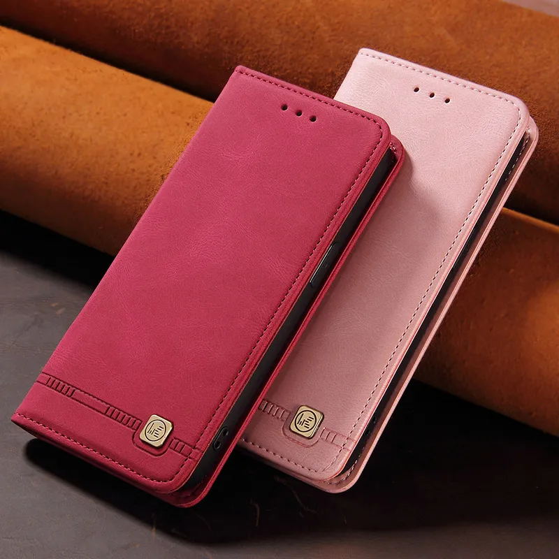 Business Solid Color Tpu Pu Leather Case For Samsung iPhone Series