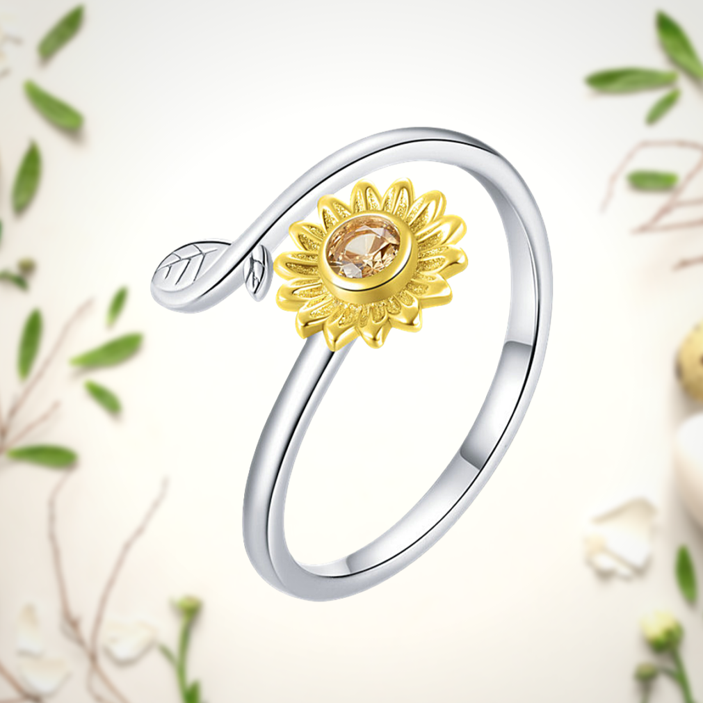 Anello girasole argento gioielli girasole anello fiore anello floreale  argento anelli girasole argento per donna anello fiore Hippie - AliExpress