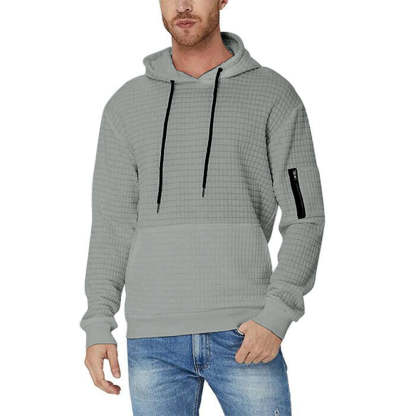 Trendy Men's Jacquard Zip Pocket Long Sleeve Sweatshirt