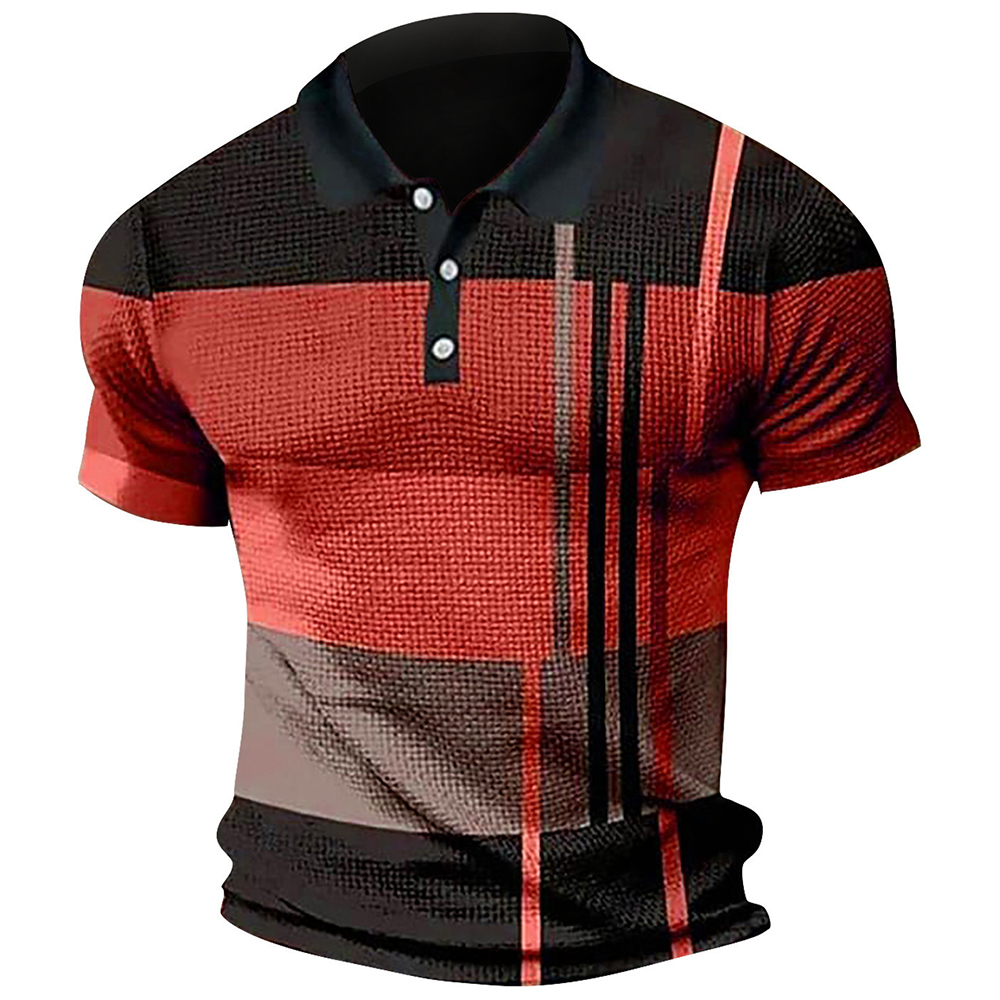 Summer Fashion Men's Color Block Polo Shirt