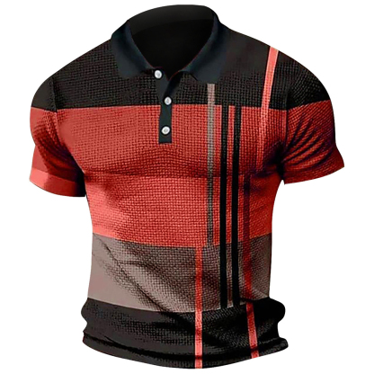Summer Fashion Men's Color Block Polo Shirt
