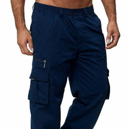 Men's Casual Multi Pocket Loose Straight Cargo Pants