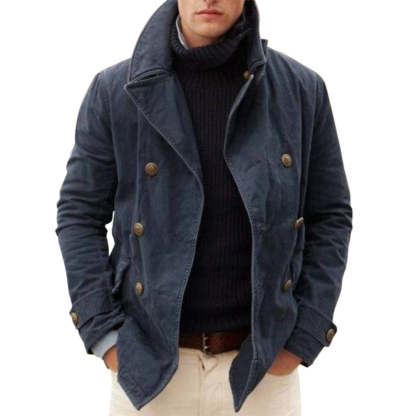 Fashion Casual Solid Color Lapel Loose Men's Hoodless Coat