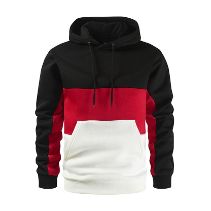 Diggetty Men's spring autumn winter fashion color block hoodie