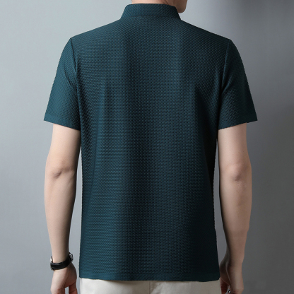 Sparkrhythm Summer new men's mesh ice silk solid color POLO shirt short-sleeved T-shirt