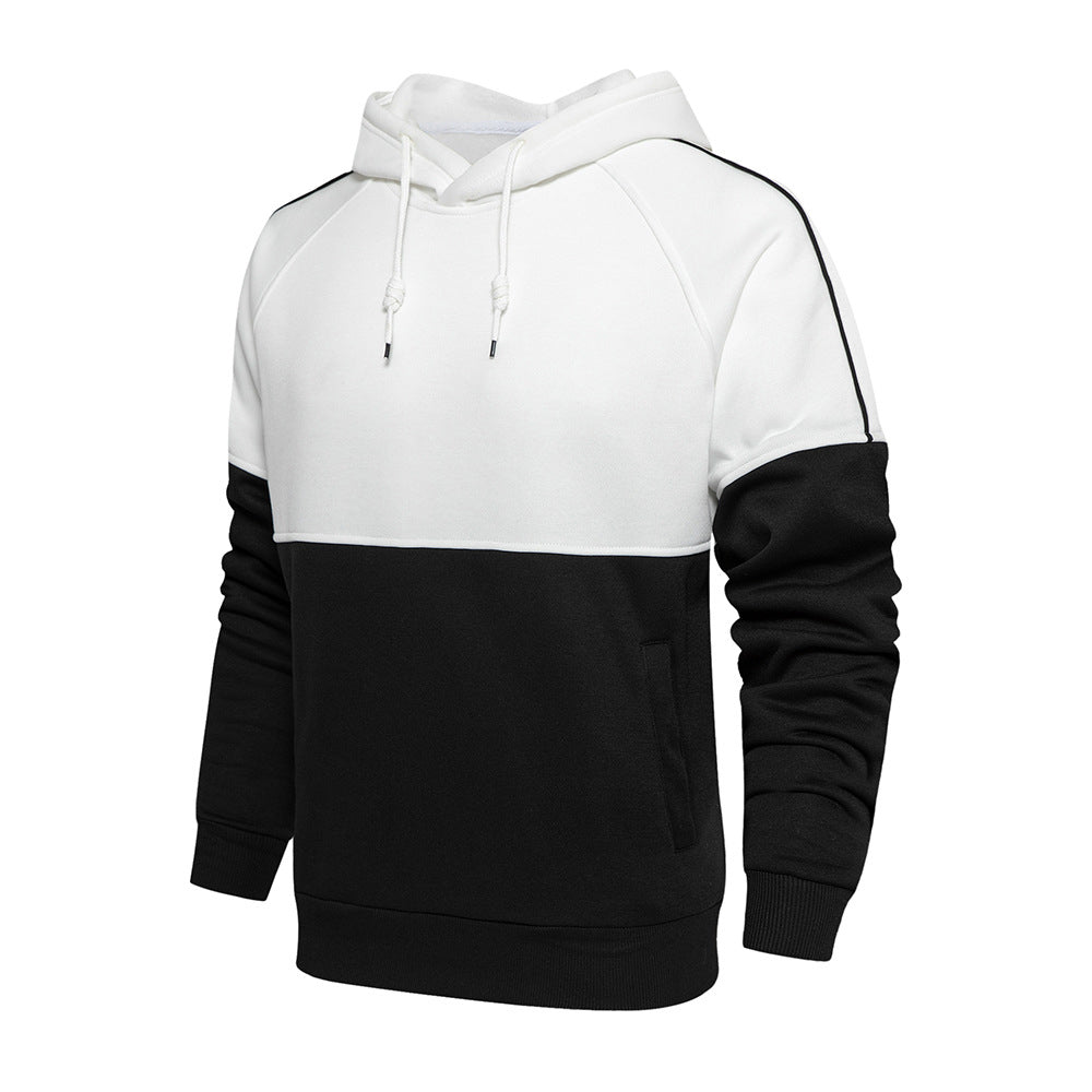 Men's New Two Tone Loose Simple Hooded Sweater
