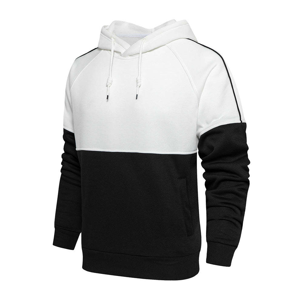 Men's New Two Tone Loose Simple Hooded Sweater