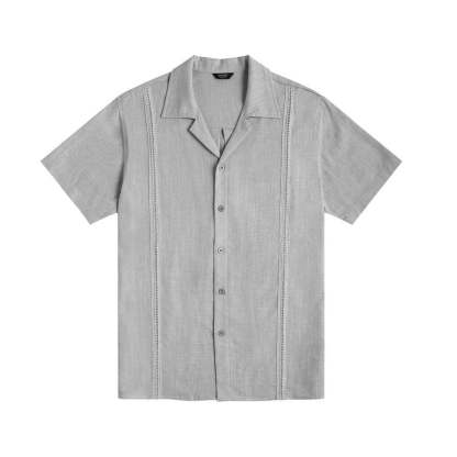 Men's short-sleeved linen shirt