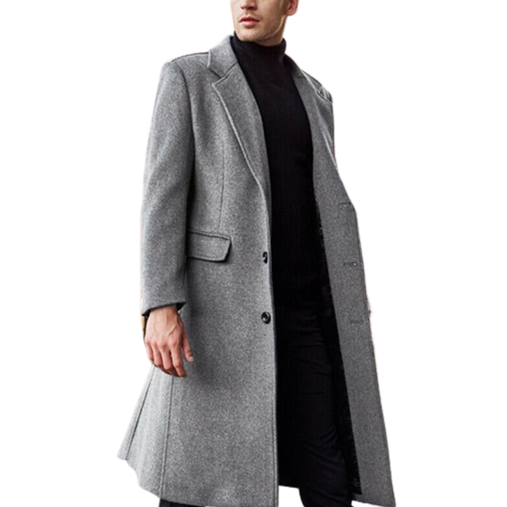 Men's Business Solid Color Casual British Style Coat