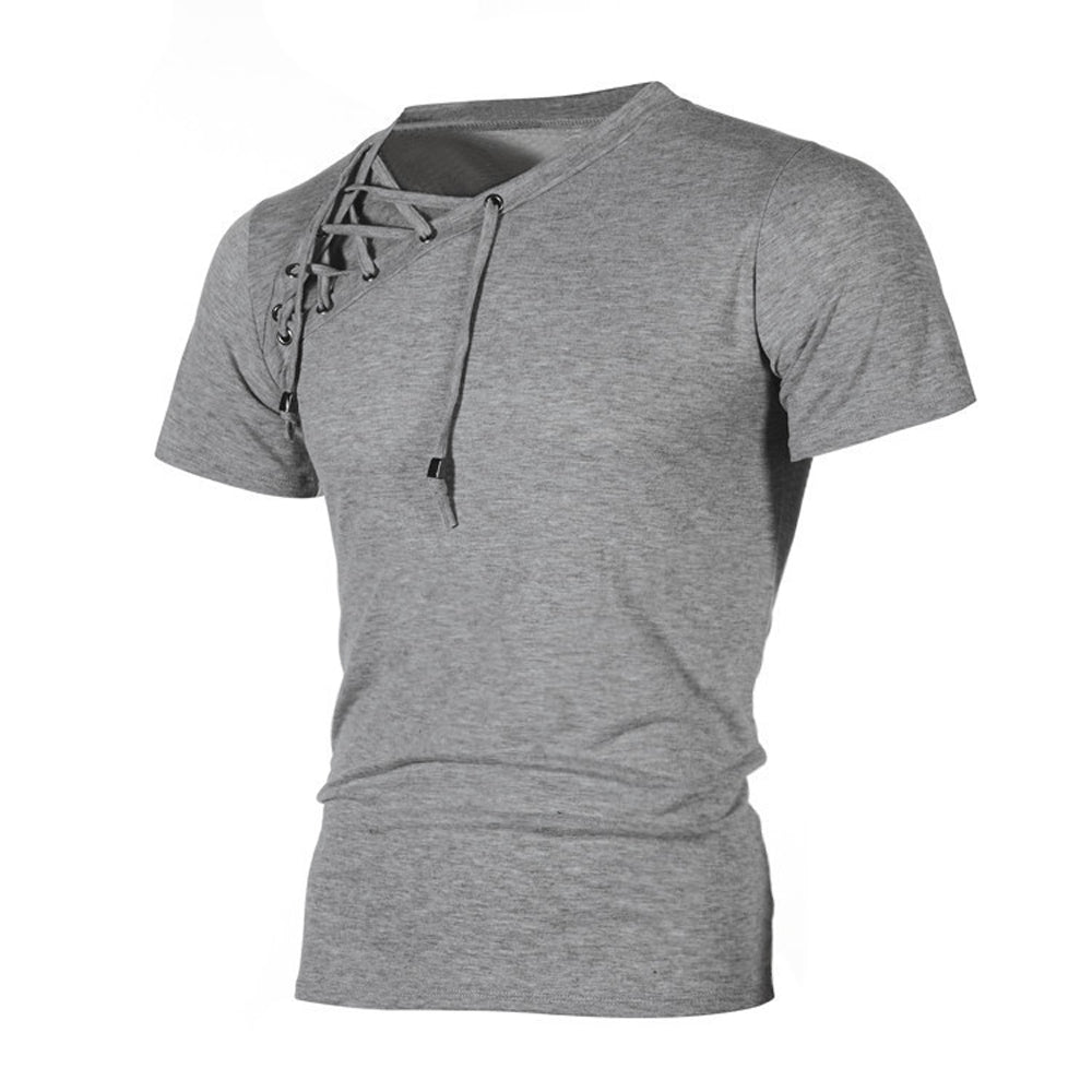 Men's Slanted Lace-Up T-Shirt
