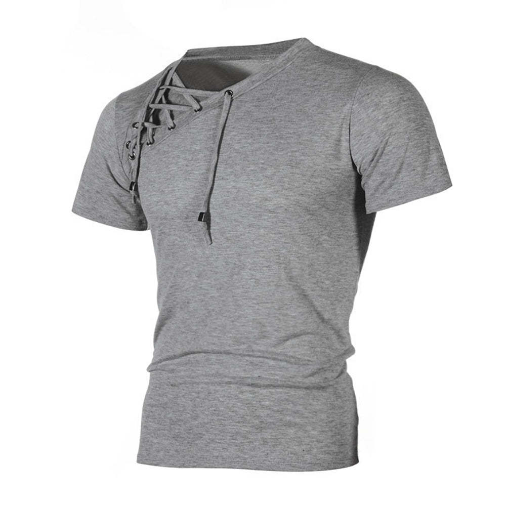 Men's Slanted Lace-Up T-Shirt