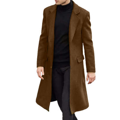 Men's Business Solid Color Casual British Style Coat