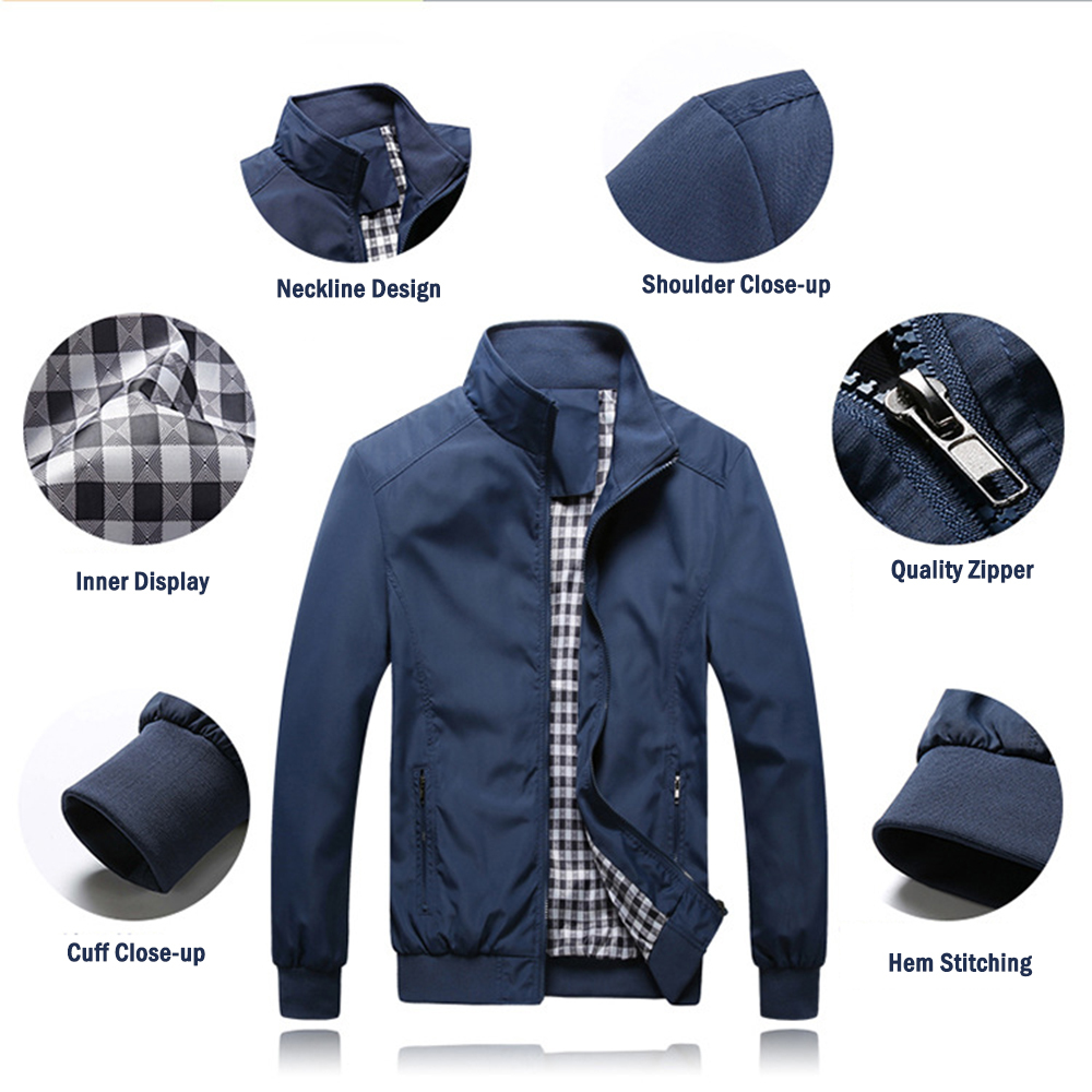 New Men's Thin Casual Stand Collar Jacket