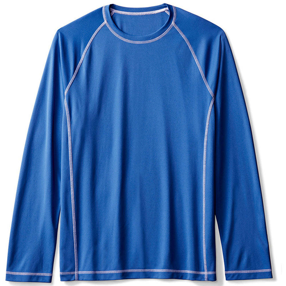 New Men's Fashion Solid Color Raglan Sleeve Loose Long Sleeve T-Shirt