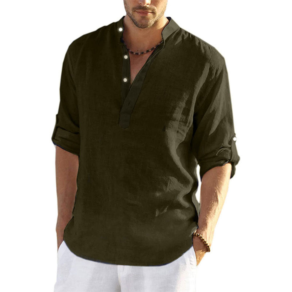 Diggetty New Spring Summer Men's Comfortable Breathable Linen Shirt