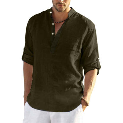Diggetty New Spring Summer Men's Comfortable Breathable Linen Shirt