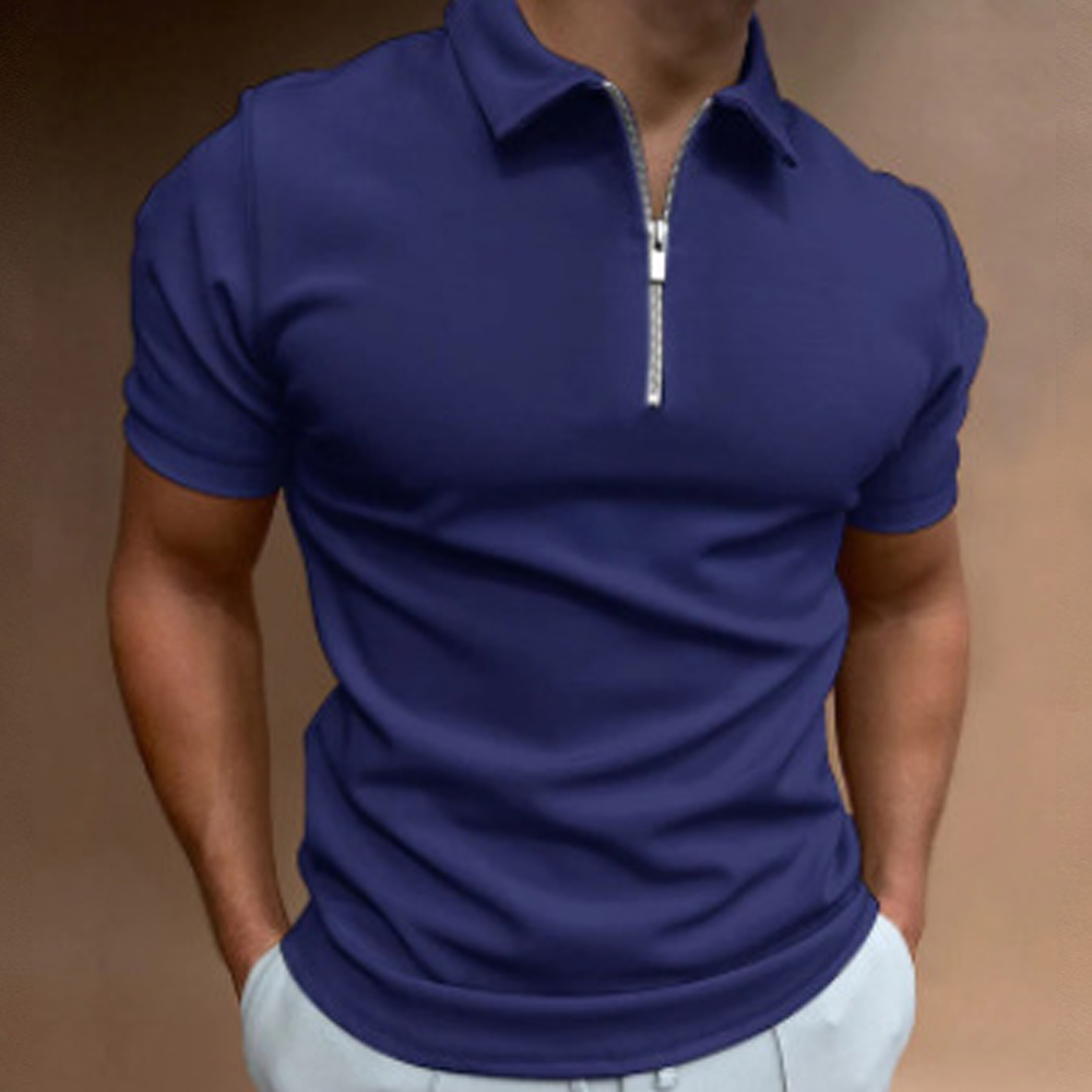 Summer men's polo shirt solid color short-sleeved lapel t-shirt