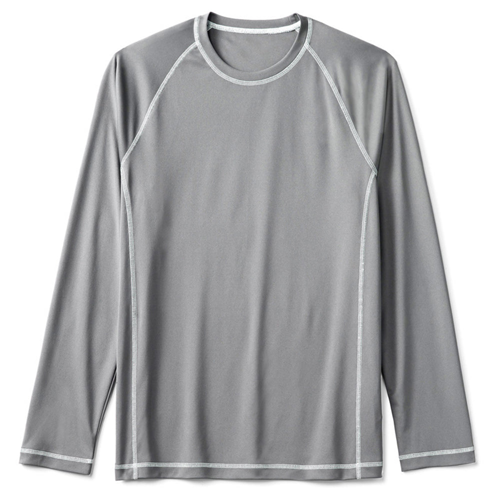 New Men's Fashion Solid Color Raglan Sleeve Loose Long Sleeve T-Shirt