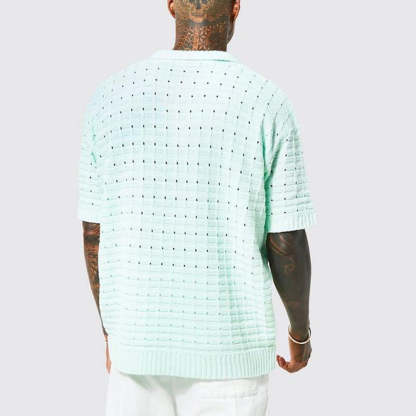 Men's knitted short-sleeve polo shirt