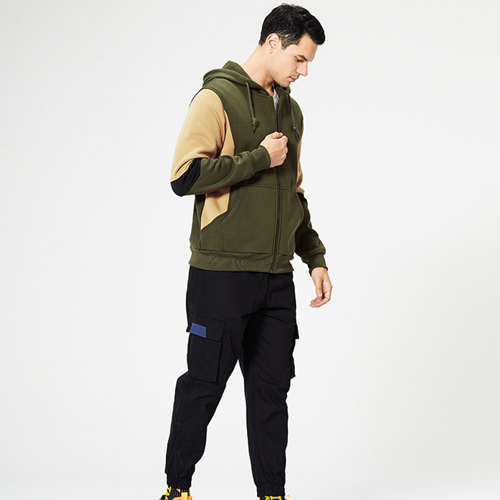 New Men's Fashion Colorblock Contrast Cardigan