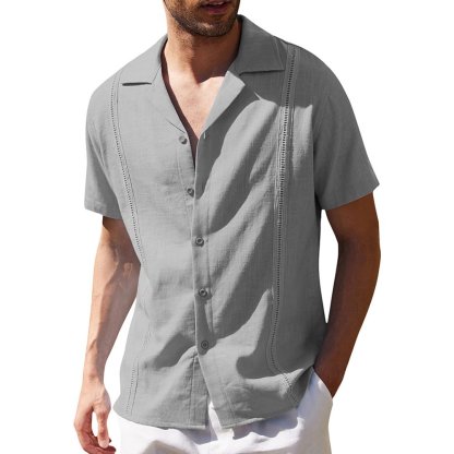 Men's short-sleeved linen shirt
