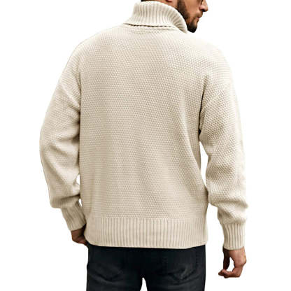 Men's Solid Color Long Sleeve Knit Turtleneck Sweater