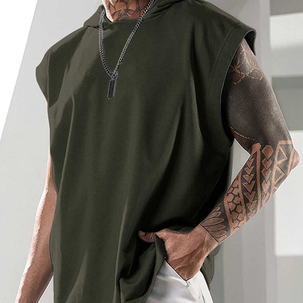 2022 Summer Men's Solid Color Hoodie Sports Top