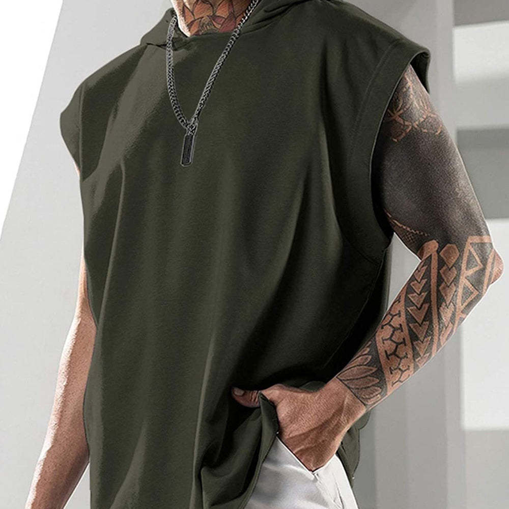 2022 Summer Men's Solid Color Hoodie Sports Top
