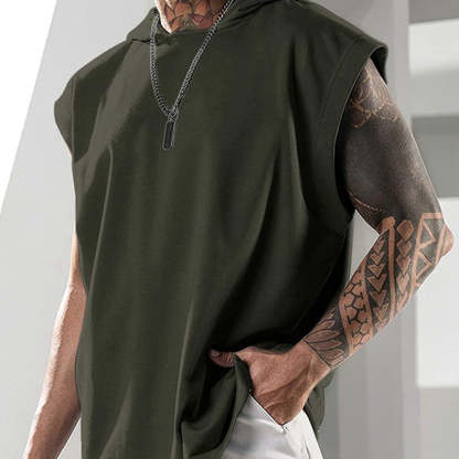 2022 Summer Men's Solid Color Hoodie Sports Top