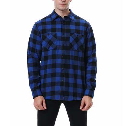 Men's Casual Plaid Long Sleeve Shirt