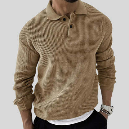 Men's Lapel Comfort Knit Sweater