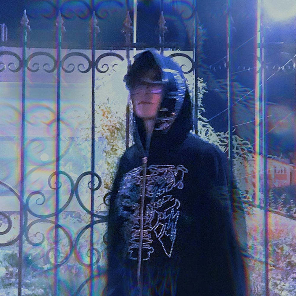 Rhinestone Skull Zip-Up Oversized Coat