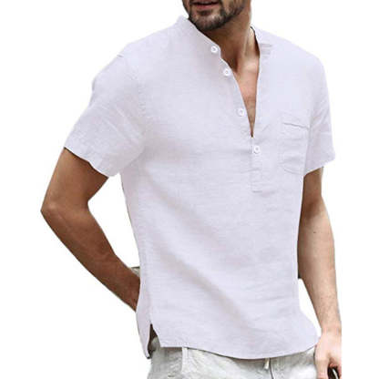 Men's Solid Color Short Sleeve Shirt