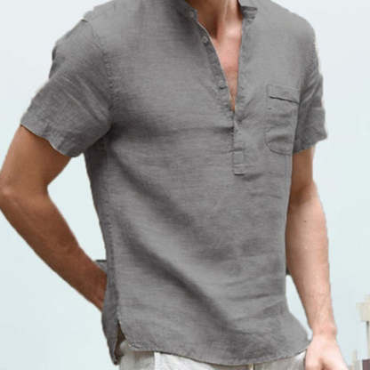 Men's Solid Color Short Sleeve Shirt