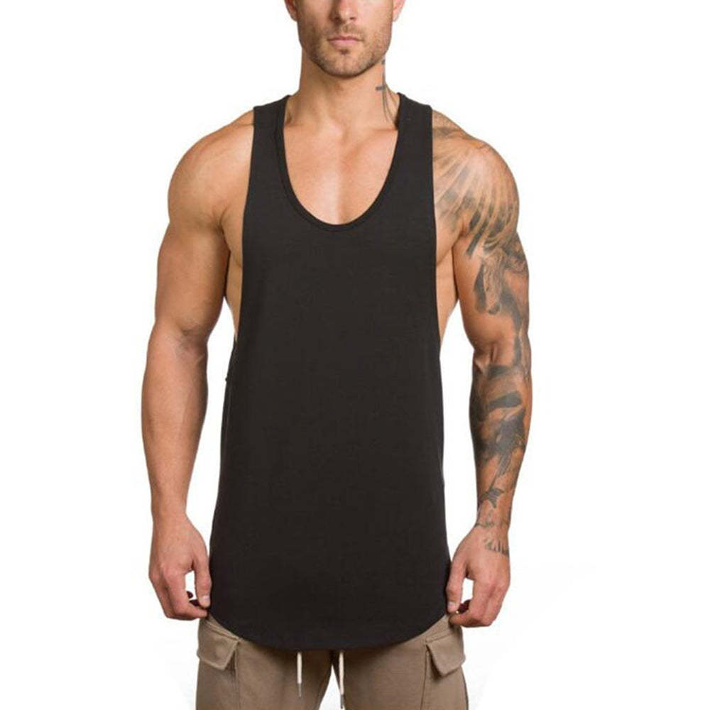 Lucisdream Men's Round Hem Fitness Tank Top