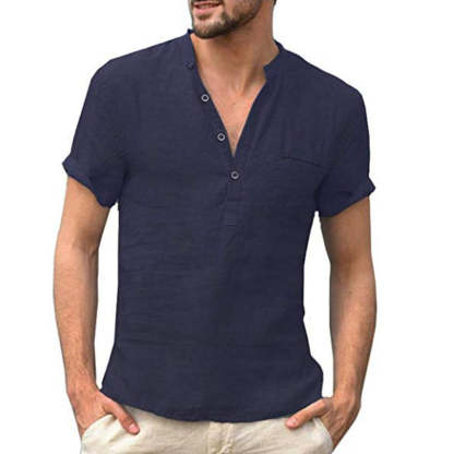 Men's Solid Color Short Sleeve Shirt