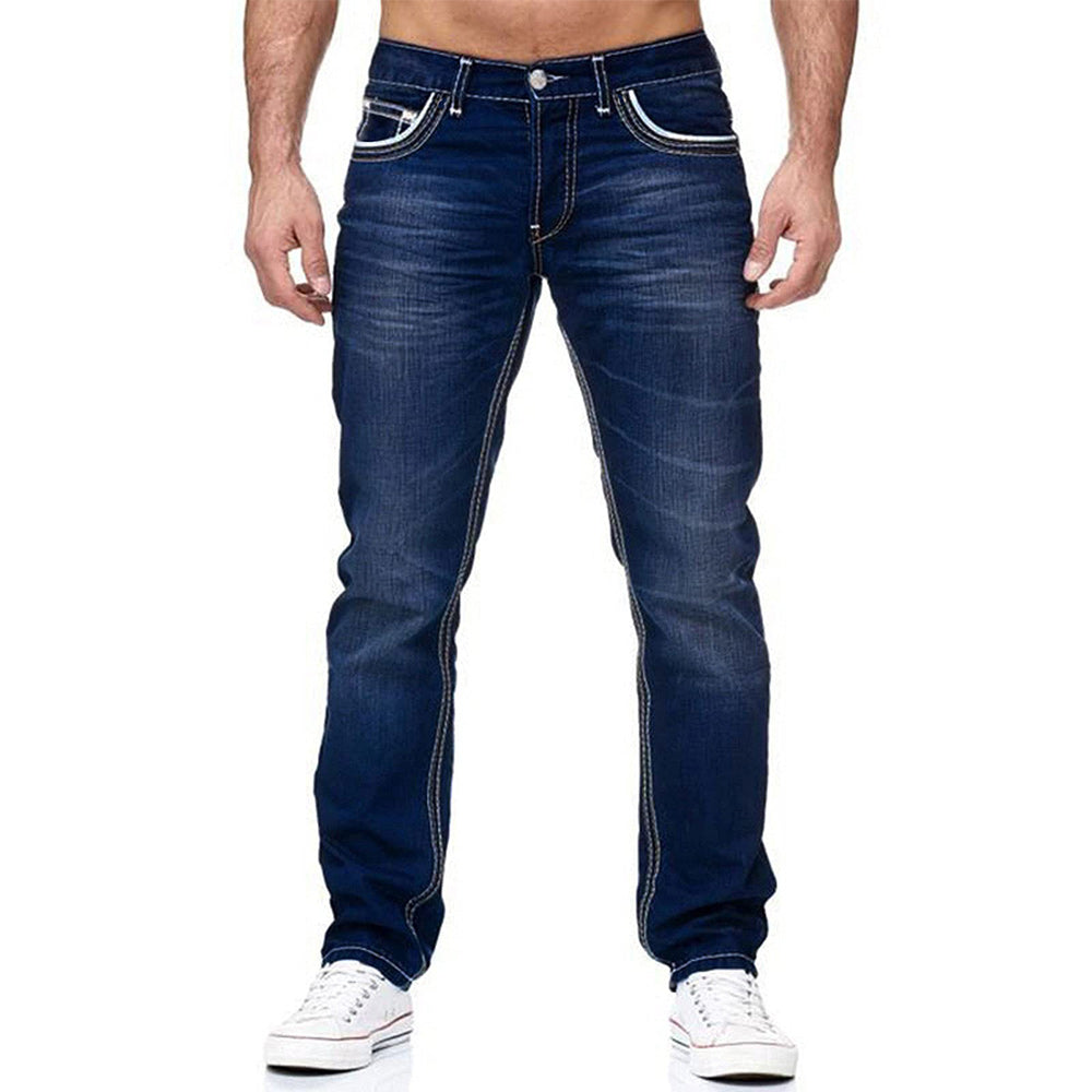 Men's Slim Fit Double Line Denim Trousers