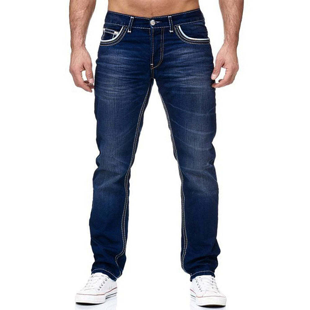 Men's Slim Fit Double Line Denim Trousers