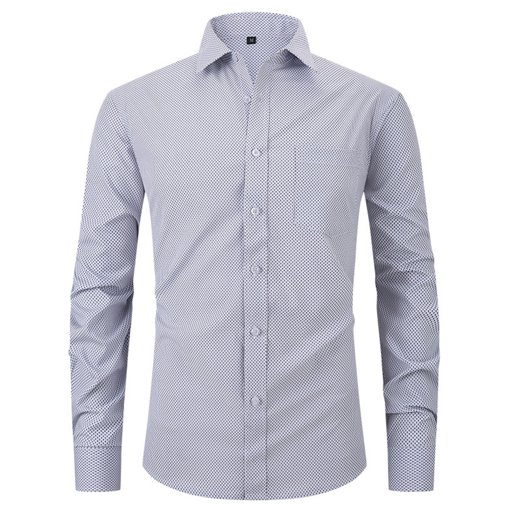 Diggetty Check Print Business Casual Stretch Long Sleeve Shirt
