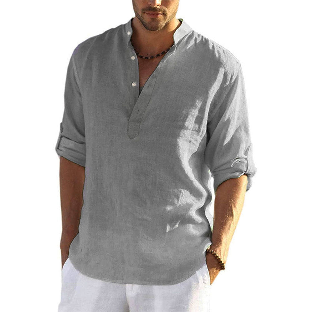 Diggetty New Spring Summer Men's Comfortable Breathable Linen Shirt