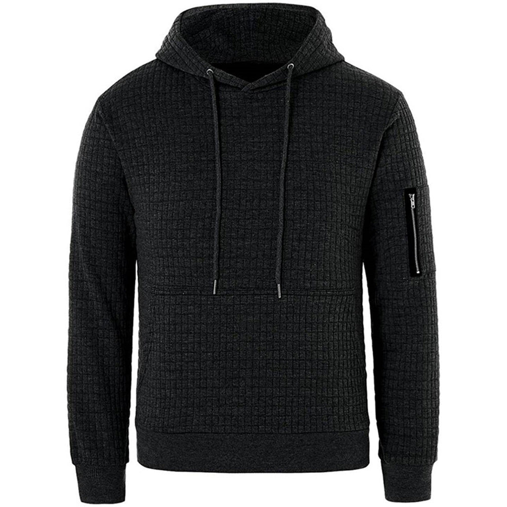 Trendy Men's Jacquard Zip Pocket Long Sleeve Sweatshirt