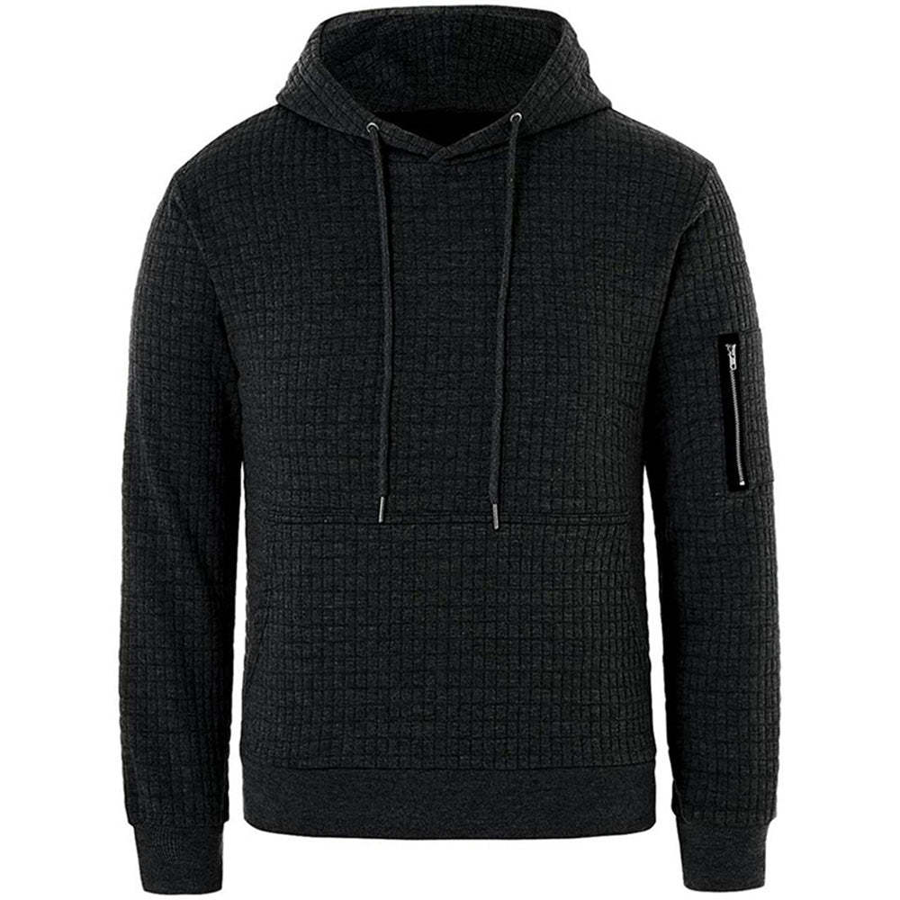 Trendy Men's Jacquard Zip Pocket Long Sleeve Sweatshirt
