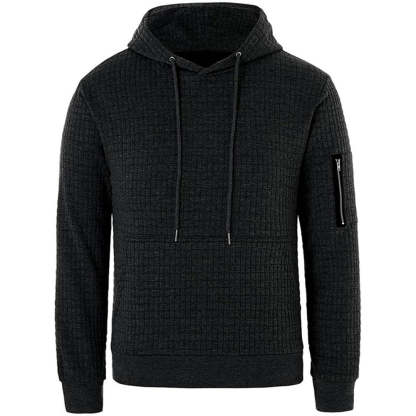 Trendy Men's Jacquard Zip Pocket Long Sleeve Sweatshirt