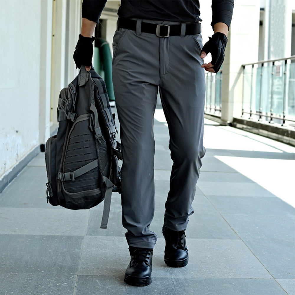 New Men's Solid Color Stretch Cargo Pants