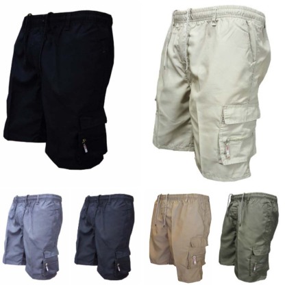 Men Cargo Shorts Casual Summer Drawstring Classic Stretch Short Pants with Pockets