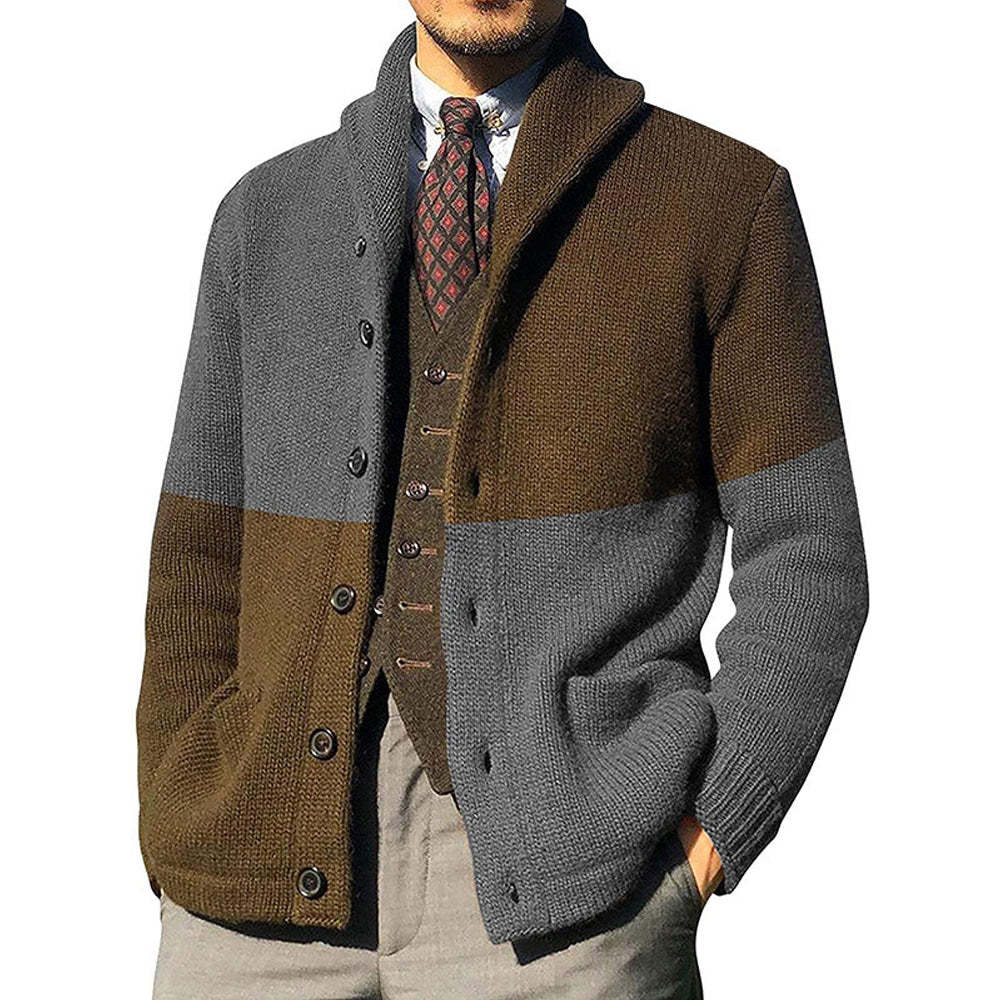 Lucisdream New autumn and winter warm men's knitted cardigan