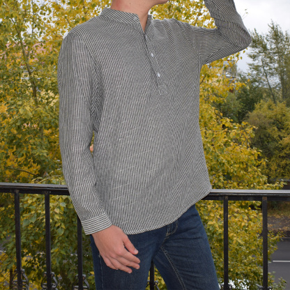 Men's Striped Long Sleeve Shirt